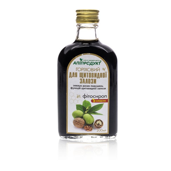 Фитосироп с медом "Ореховый" для щитовидной железы ТМ "Апипродукт", 200 ml