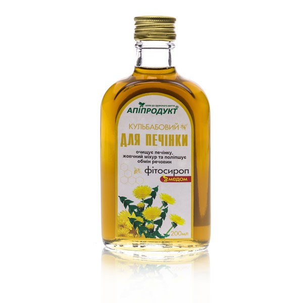 Фитосироп с медом "Одуванчиковый" для печени ТМ "Апипродукт", 200 ml