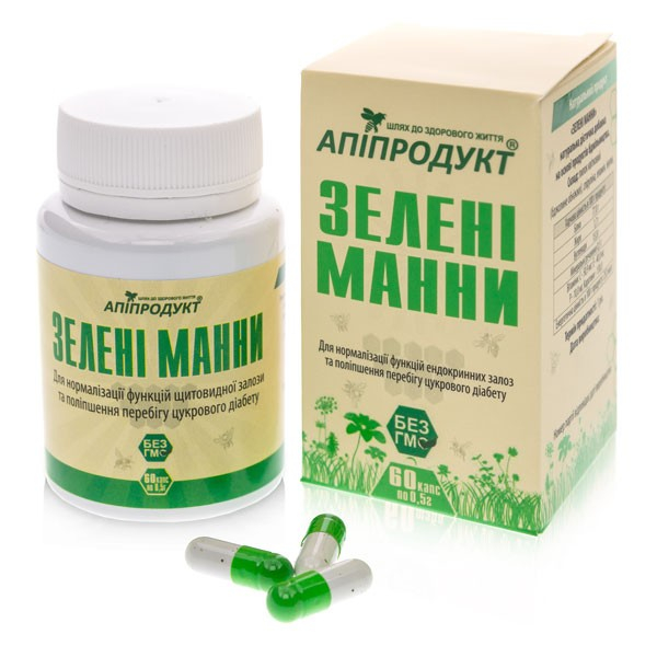 Зеленые манны ТМ "Апипродукт", 60 капс.