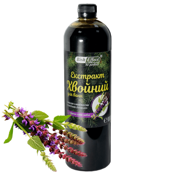"Экстракт хвойный" с эфирным маслом шалфея Бишофит Полтавский, 1000 ml
