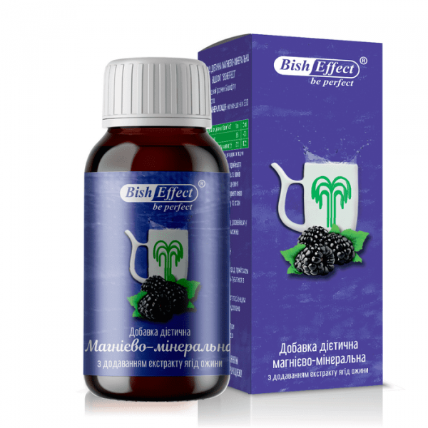 Питний бішофіт з додаванням фітосиропу ягід ожини. Добавка дієтична магнієво-мінеральна, 250 ml