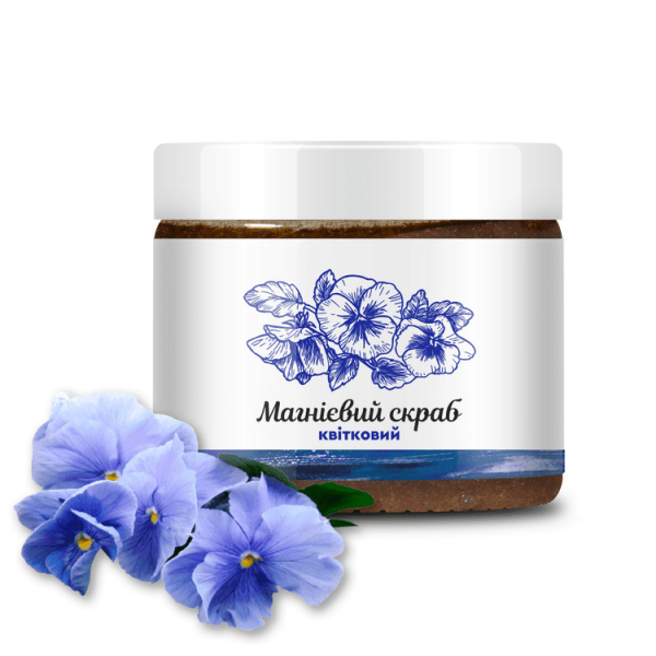Магнієвий скраб для тіла квітковий Бішофіт Полтавський, 500 г