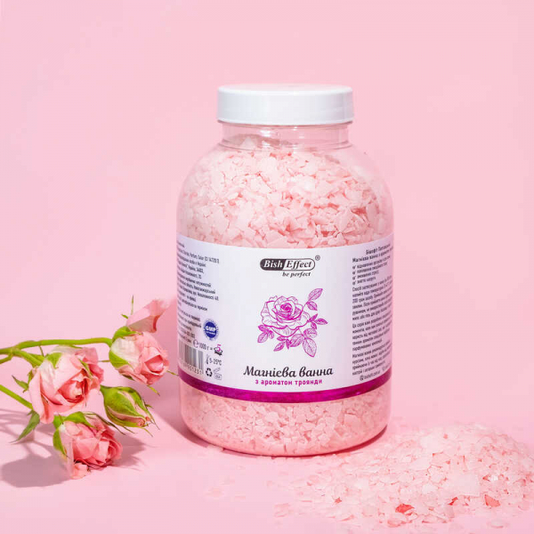 Магнієві ванни Бішофіт Полтавський з ароматом троянди, 1000 г