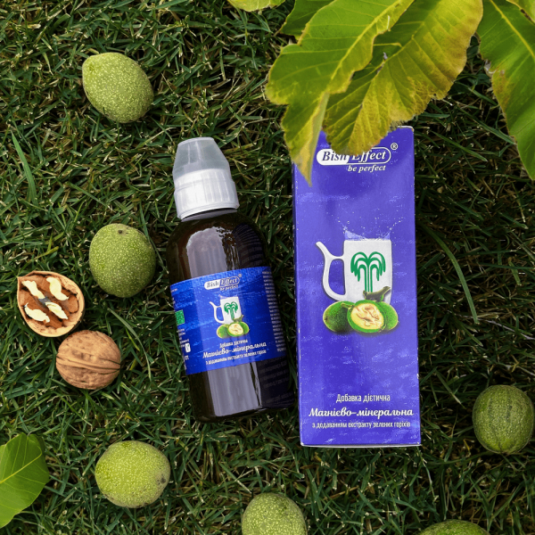 Питний бішофіт з екстрактом зелених горіхів. Добавка дієтична магнієво-мінеральна, 250 ml