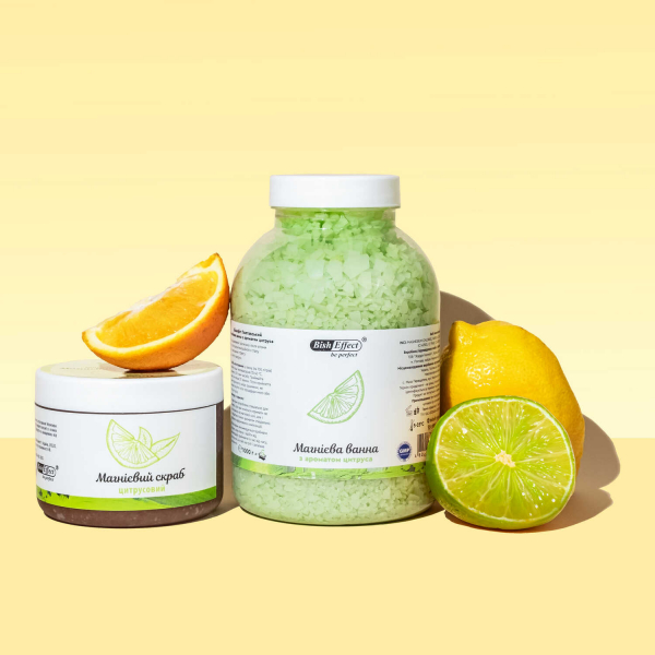 Магнієвий скраб для тіла цитрусовий Бішофіт Полтавський, 300 г