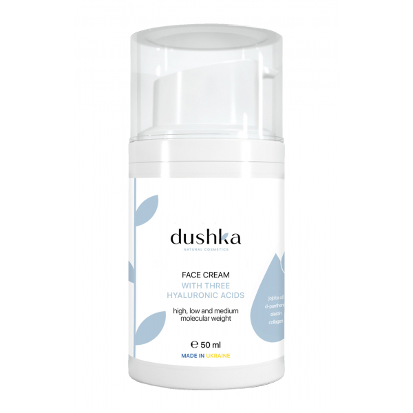 Крем для лица с з тремя гиалуроновими кислотами, 50мл, ТМ Dushka