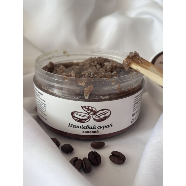 Магнієвий скраб для тіла з ароматом кави Бішофіт Полтавський, 300 г