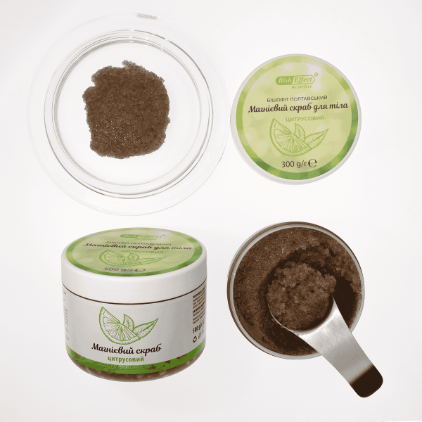 Магниевый скраб для тела цитрусовый Бишофит Полтавский, 500 г