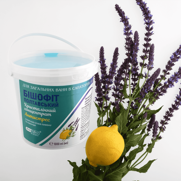 Кристалічний концентрат "Антистрес" з ефірною олією лимону та лаванди Бішофіт Полтавський, 1000 ml