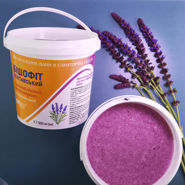 Кристалічний концентрат для ванн з ефірною олією шавлії Бішофіт Полтавський, 5000 ml (5,5кг)